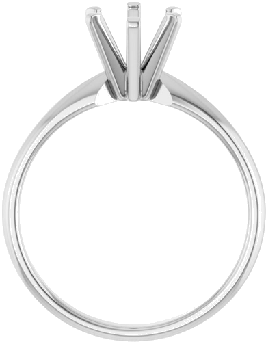 14K White 8 x 6 mm Oval Solitaire Engagement Ring Mounting (2)