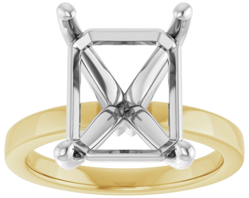 Sužadėtuvių Žiedas „Solitaire“ 14k yellow/white gold Emerald 12mm x 10mm (3)