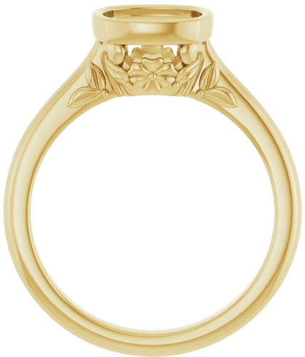 Sužadėtuvių Žiedas „Bezel-Set“ 14k yellow gold Cushion 7mm (2)