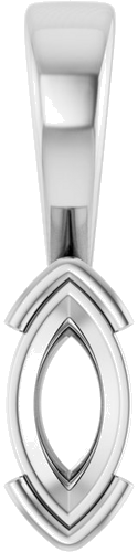 14K White 8x4 mm Marquise Pendant Mounting (1)