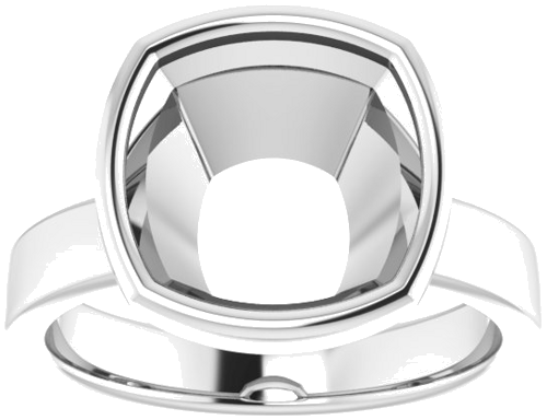 Sužadėtuvių Žiedas „Solitaire“ 585 Baltojo Aukso Cushion 10mm (3)