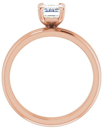 14K Rose  7x5 mm Emerald Solitaire Engagement Ring Mounting (7)