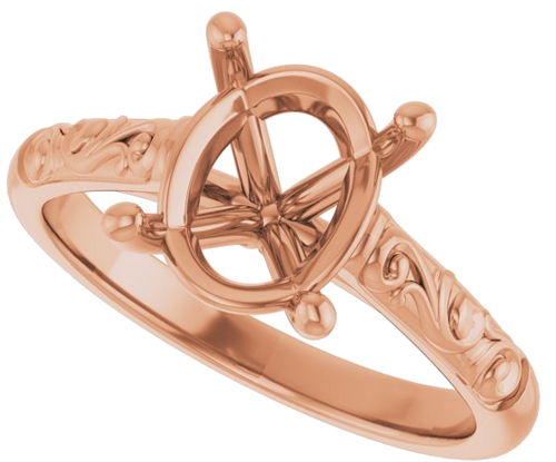Sužadėtuvių Žiedas „Solitaire“ 14k rose gold Oval 10mm x 8mm (5)