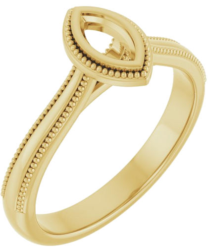 Sužadėtuvių Žiedas „Bezel-Set Solitaire“ 14k yellow gold Marquise 6mm x 3mm (1)