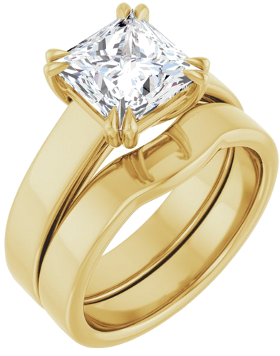 Sužadėtuvių Žiedas „Double Claw-Prong Solitaire“ 14k yellow gold Square 7.5mm (6)