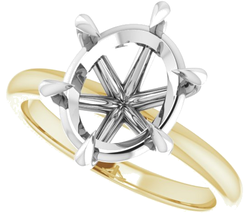 Sužadėtuvių Žiedas „Claw-Prong“ 14k yellow/white gold Oval 11mm x 9mm (5)