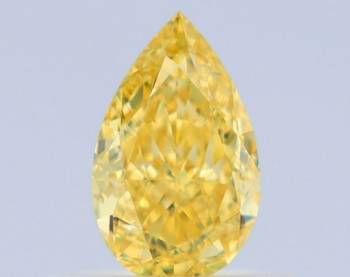 0.51 carat Fancy Vivid Yellow-VVS2 Natūralus Pear Deimantas (1)