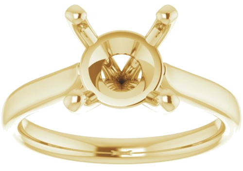 14K Yellow 9 mm Round Engagement Ring Mounting (3)