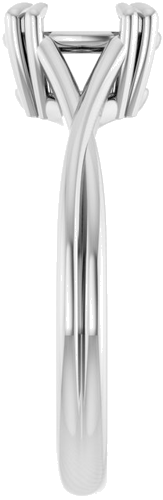 14K White 8x6 mm Oval Solitaire Engagement Ring Mounting (4)