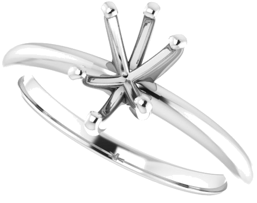 14K White  8x6 mm Pear Solitaire Engagement Ring Mounting (5)