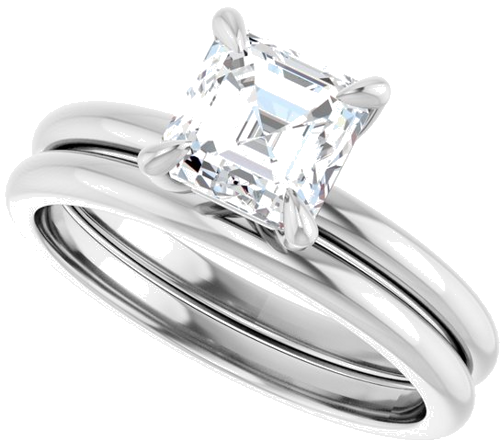 Sužadėtuvių Žiedas „Solitaire“ 585 Baltojo Aukso Asscher 6mm (10)