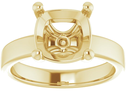 Sužadėtuvių Žiedas „Solitaire“ 585 Geltonojo Aukso Cushion 9mm (3)