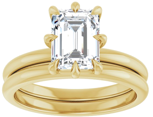 Sužadėtuvių Žiedas „Claw-Prong“ 14k yellow gold Emerald 8mm x 6mm (8)