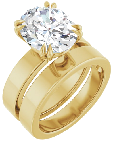 Sužadėtuvių Žiedas „Double Claw-Prong Solitaire“ 14k yellow gold Oval 12mm x 10mm (6)