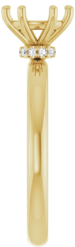 Sužadėtuvių Žiedas „Accented“ 14k yellow gold Round 6.5mm (4)