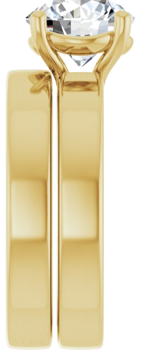 Sužadėtuvių Žiedas „Solitaire“ 585 Geltonojo Aukso Round 8.2mm (9)