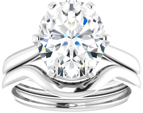 Sužadėtuvių Žiedas „Solitaire“ 14k white gold Oval 11mm x 9mm (8)