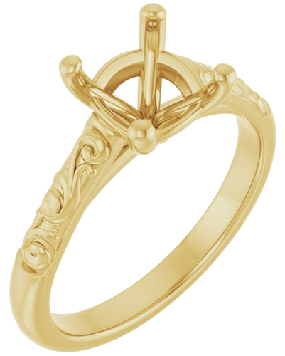 Sužadėtuvių Žiedas „Solitaire“ 14k yellow gold Cushion 7mm (1)