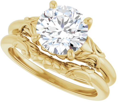 Sužadėtuvių Žiedas „Solitaire“ 14k yellow gold Round 8mm (10)