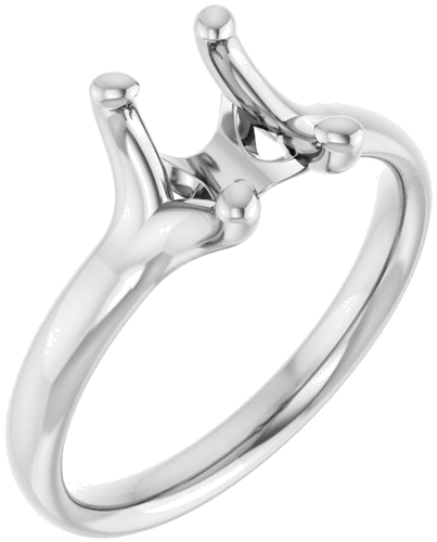 Sužadėtuvių Žiedas „Solitaire“ 14k white gold Emerald 7mm x 5mm (1)