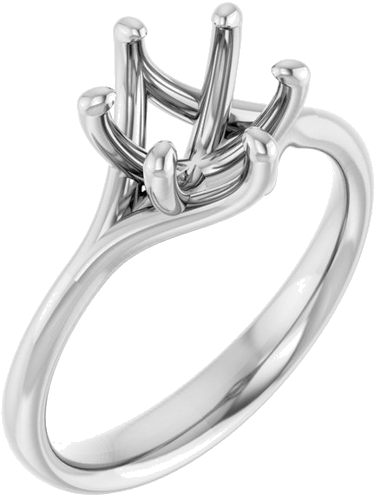 Platinum 7.4 mm Round Engagement Ring Mounting (1)
