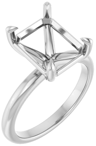 Sužadėtuvių Žiedas „Claw-Prong“ 14k white gold Emerald 11mm x 9mm (1)