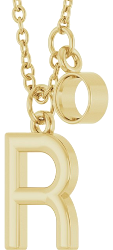 Pakabukas „Accented Initial“ 14k yellow gold Round 3mm (3)