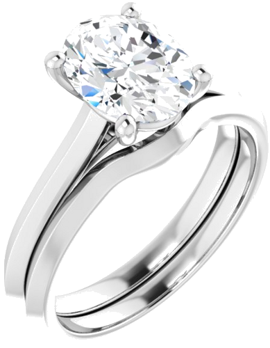 Sužadėtuvių Žiedas „Claw-Prong“ 14k white gold Oval 9mm x 7mm (6)