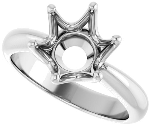 Sužadėtuvių Žiedas „Solitaire Crown-Inspired“ 18k white gold Round 9mm (5)