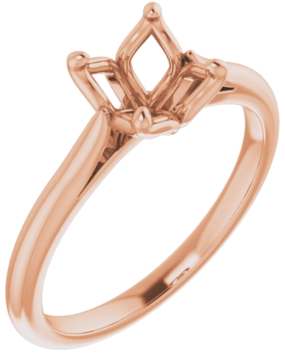 14K Rose  7 mm Round Solitaire Engagement Ring Mounting (1)