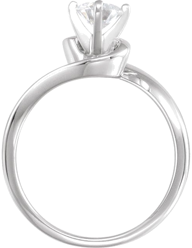 Sužadėtuvių Žiedas „Solitaire Bypass“ 14k white gold Round 5.2mm (2)