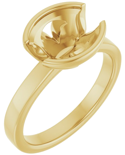 Sužadėtuvių Žiedas „Half-Bezel Solitaire“ 14k yellow gold Oval 10mm x 8mm (1)