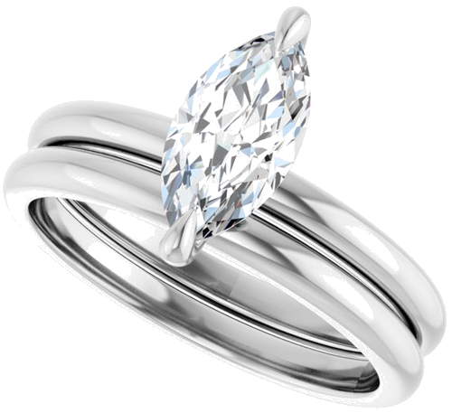 Sužadėtuvių Žiedas „Solitaire“ 14k white gold Marquise 10mm x 5mm (10)