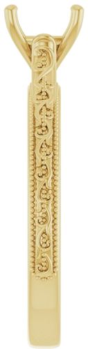 Sužadėtuvių Žiedas „Solitaire Sculptural“ 14k yellow gold Cushion 6mm (4)