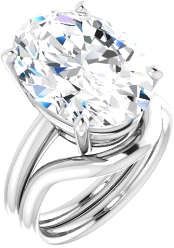 Sužadėtuvių Žiedas „Solitaire“ 925 Sidabro Oval 16mm x 12mm (6)