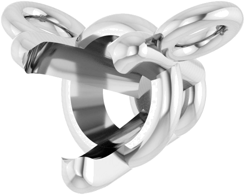 Pakabukas „Round 3-Prong“ 585 Baltojo Aukso Round 3.5mm (2)