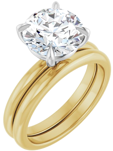 Sužadėtuvių Žiedas „Claw-Prong“ 18k yellow/white gold Round 9.4mm (6)