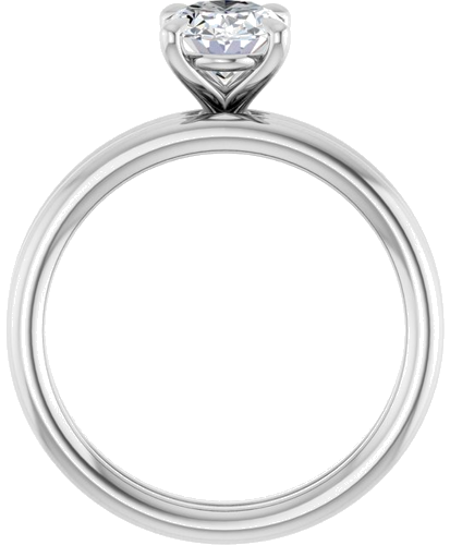 Sužadėtuvių Žiedas „Claw-Prong Solitaire“ 14k white gold Oval 8mm x 6mm (7)