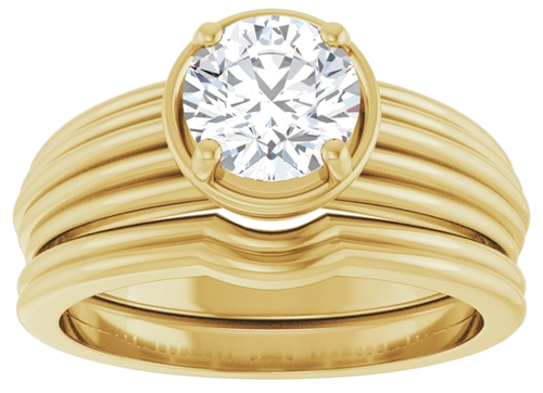 Sužadėtuvių Žiedas „Solitaire Vintage-Inspired“ 14k yellow gold Round 6.4mm (8)