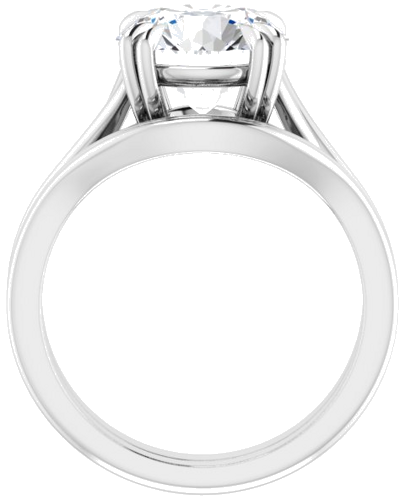 Platinum 9.4 mm Round Solitaire Engagement Ring Mounting (7)