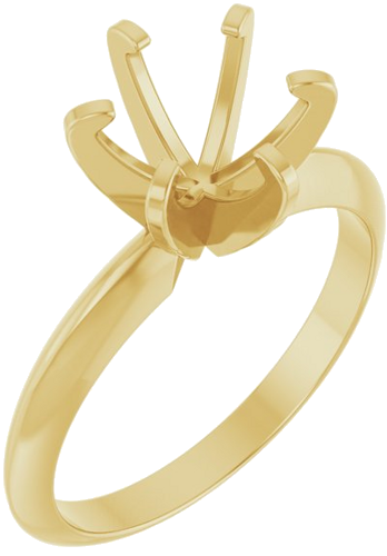 14K Yellow 7.4 mm Round Engagement Ring Mounting (1)