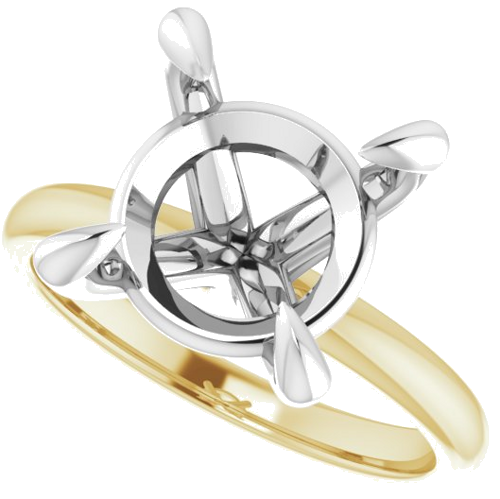 Sužadėtuvių Žiedas „Solitaire“ 14k yellow/white gold Round 11mm (5)