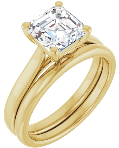 Sužadėtuvių Žiedas „Solitaire“ 585 Geltonojo Aukso Asscher 7mm (6)