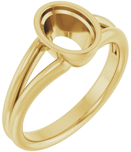 Sužadėtuvių Žiedas „Bezel-Set Solitaire“ 14k yellow gold Oval 8mm x 6mm (1)