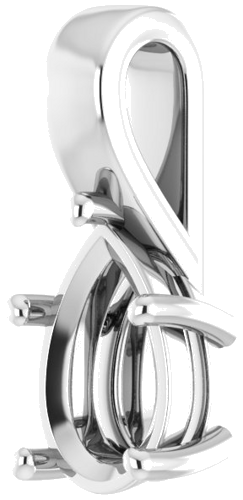 Pakabukas „Solitaire“ 925 Sidabro Pear Shape 12mm x 8mm (2)