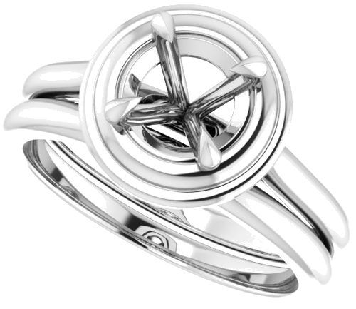 Sužadėtuvių Žiedas „Claw-Prong Solitaire“ 14k white gold Round 6.5mm (10)