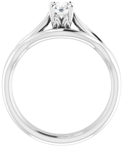 Sužadėtuvių Žiedas „Solitaire Sculptural“ 14k white gold Oval 6mm x 4mm (7)