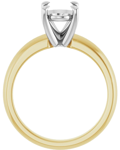 Sužadėtuvių Žiedas „Solitaire“ 585 Baltojo Ir Geltonojo Aukso Oval 9mm x 7mm (2)