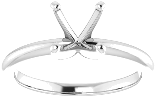 14K White  6 mm Asscher Solitaire Engagement Ring Mounting (3)