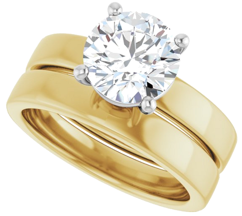 Sužadėtuvių Žiedas „Solitaire“ 14k yellow/white gold Round 8mm (10)